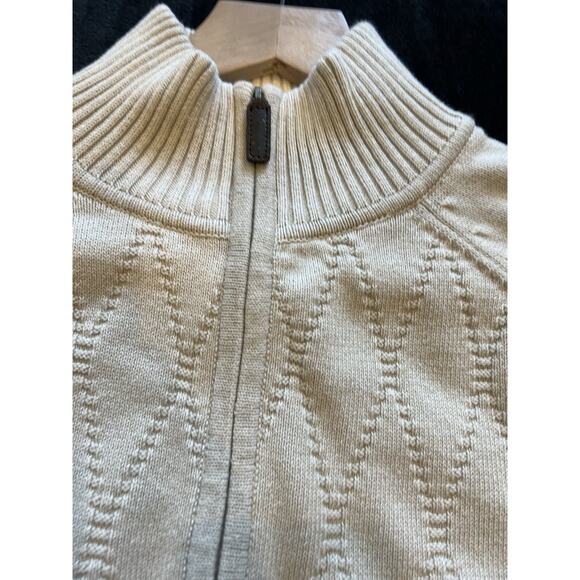 Claiborne Mens Fisherman Diamond Knit Cardigan Sweater Size L Preppy Coastal - Picture 9 of 16